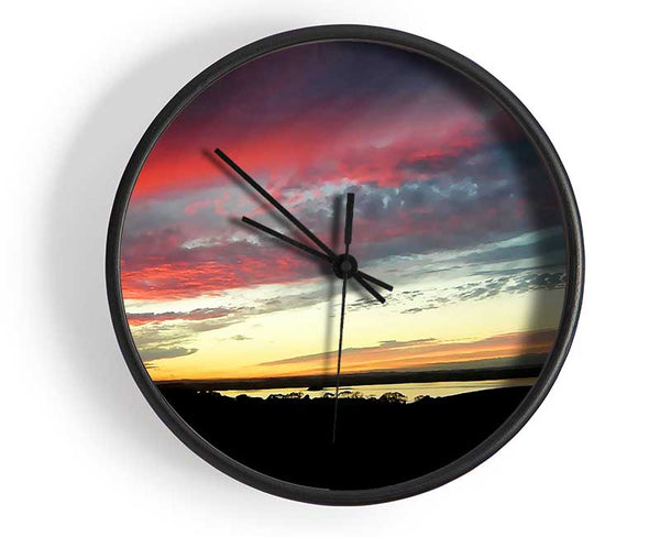 Red Sky At Night Ocean Delight Clock - Wallart-Direct UK