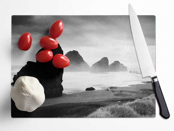 Oceans Architect B n W Glass Chopping Board