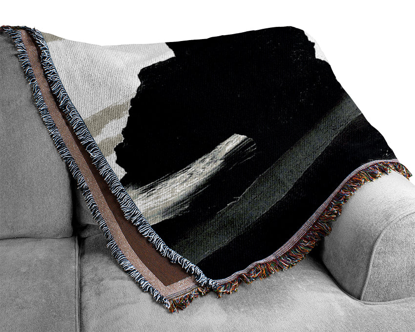 Oceans Architect B n W Woven Blanket