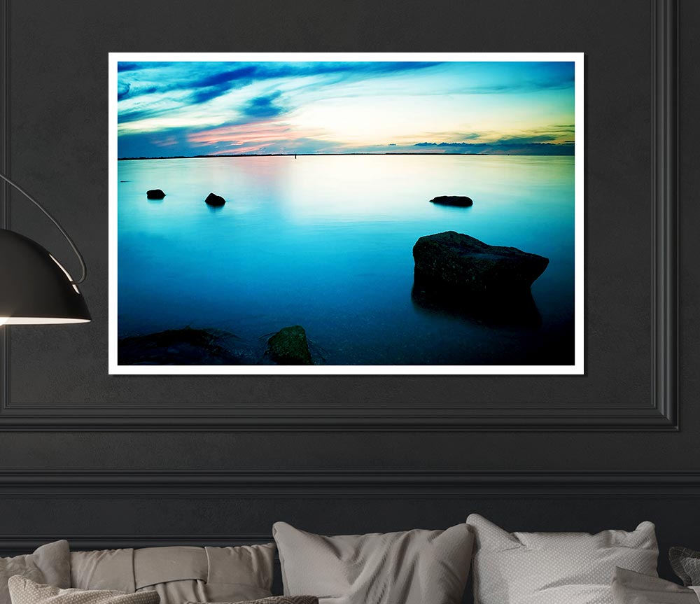 Turquoise Serenity Print Poster Wall Art