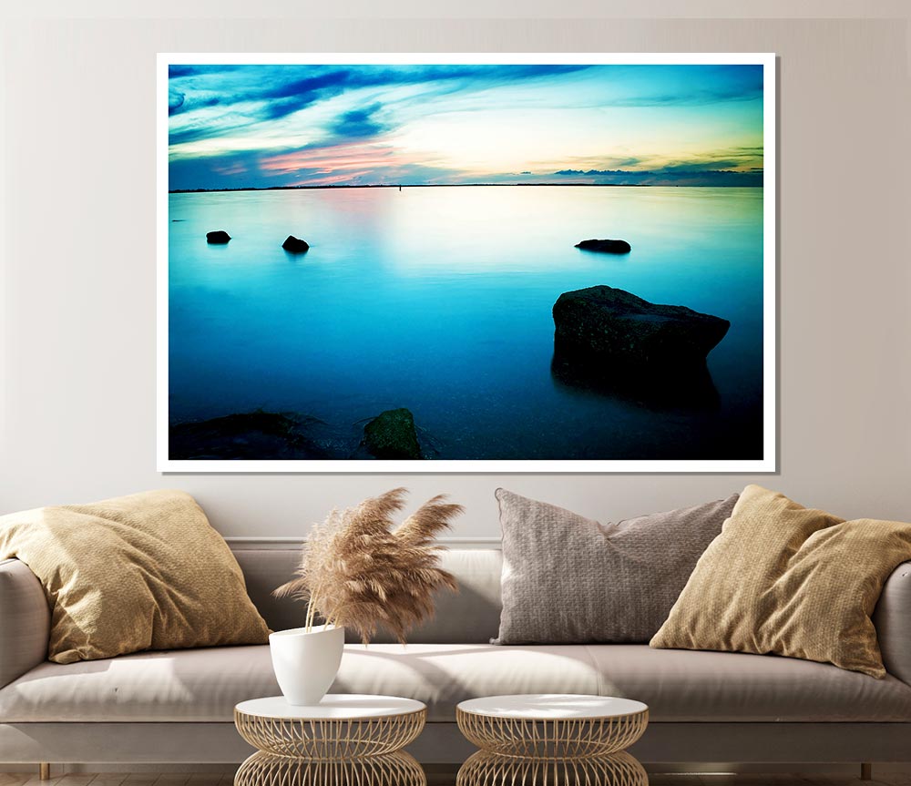 Turquoise Serenity Print Poster Wall Art