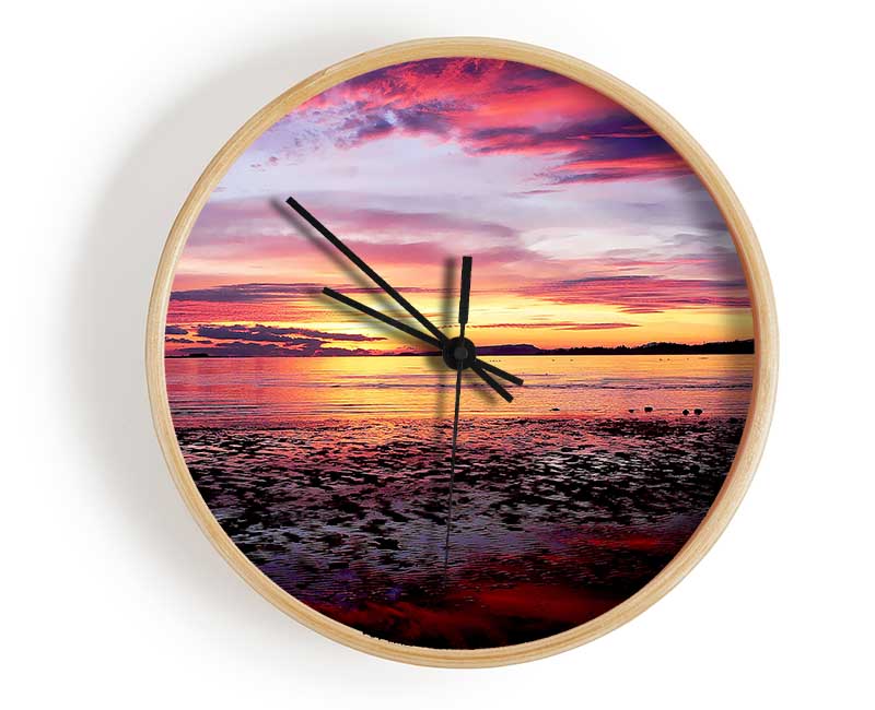 Sunrise Ocean Skies Clock - Wallart-Direct UK