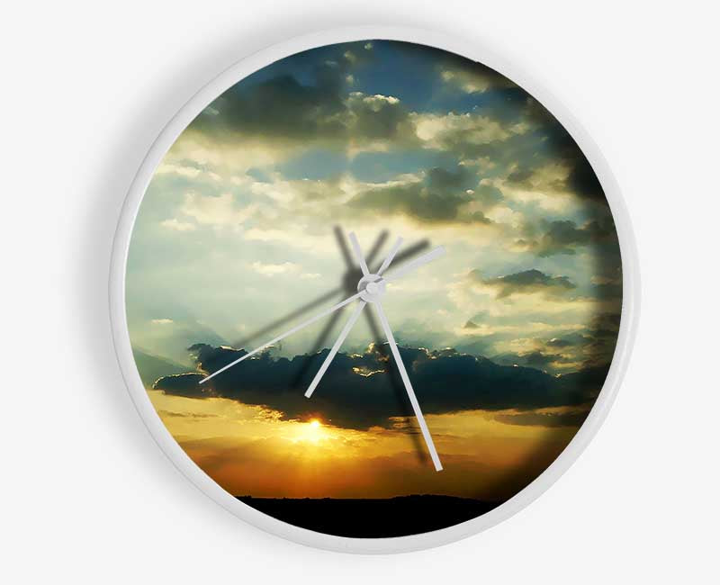 Sun Blaze Skies Clock - Wallart-Direct UK