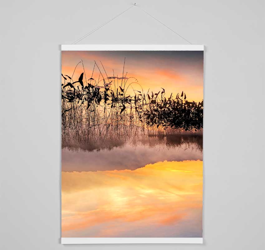 Winter Lake At Daybreak Hanging Poster - Wallart-Direct UK
