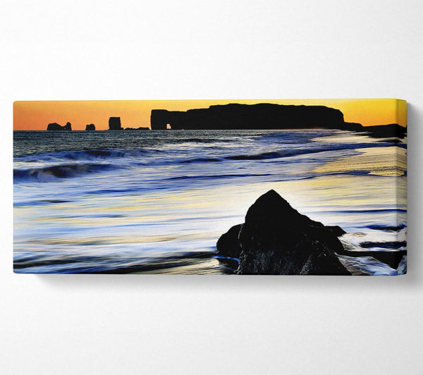 Distant Monument Ocean Sunset