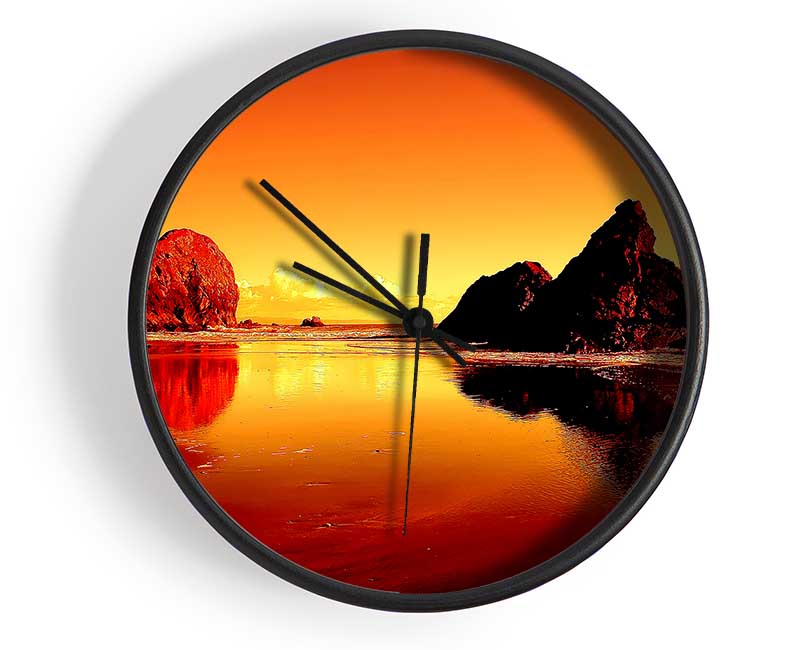 Reflections Of The Rocky Ocean Clock - Wallart-Direct UK