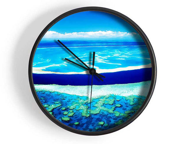 Ariel View Of The Turquoise Ocean Clock - Wallart-Direct UK