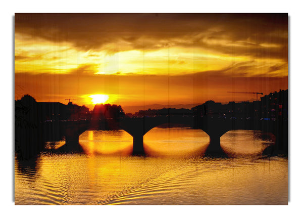 Sonnenuntergang über dem Fluss Florence