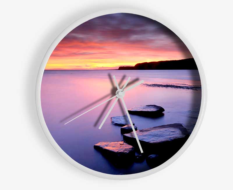 Tranquil Ocean Dusk Clock - Wallart-Direct UK