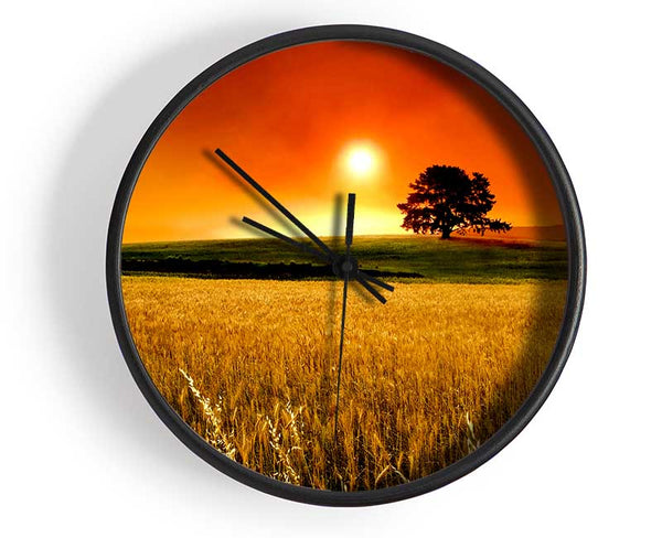 Stunning Countryside Sunset Clock - Wallart-Direct UK