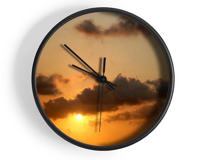 Warm Sunset Clock - Wallart-Direct UK