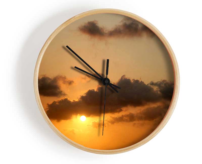 Warm Sunset Clock - Wallart-Direct UK