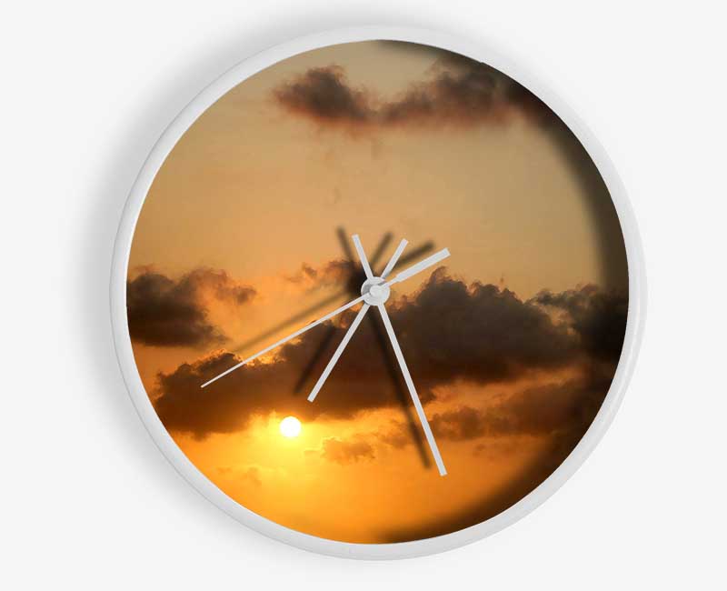 Warm Sunset Clock - Wallart-Direct UK