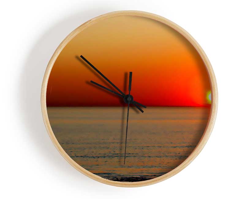 Sunset Red Blaze Clock - Wallart-Direct UK