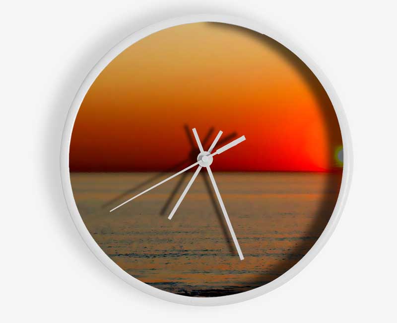 Sunset Red Blaze Clock - Wallart-Direct UK