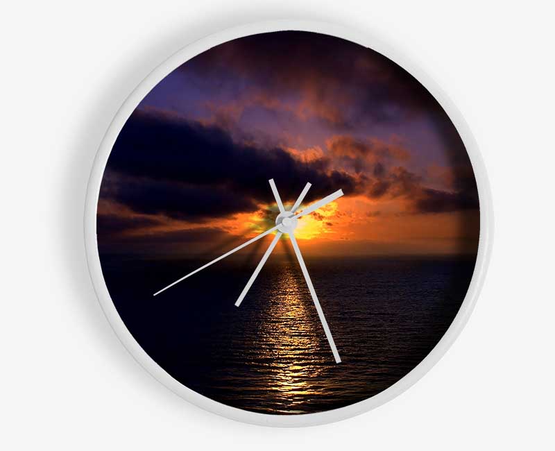 Sunset Open Sea Clock - Wallart-Direct UK