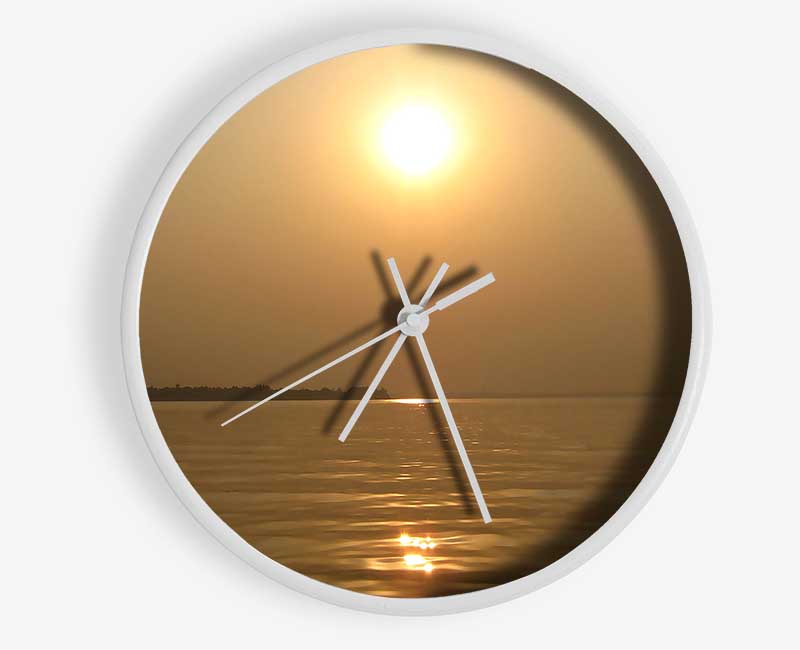 Tranquil Misty Sun Clock - Wallart-Direct UK