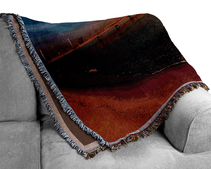 Sunrise Ocean View Pier Woven Blanket