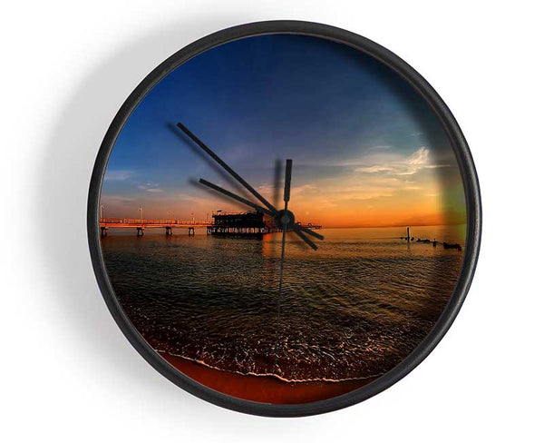 Sunrise Ocean View Pier Clock - Wallart-Direct UK
