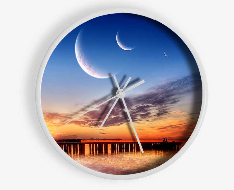 Three Moons Clock - Wallart-Direct UK