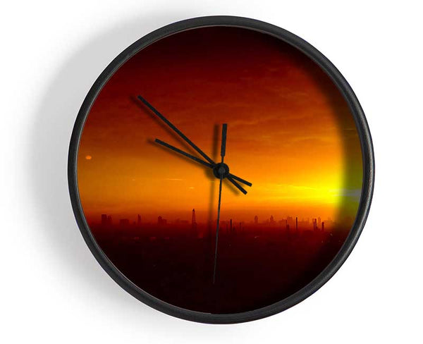 Sunset Over The City Clock - Wallart-Direct UK