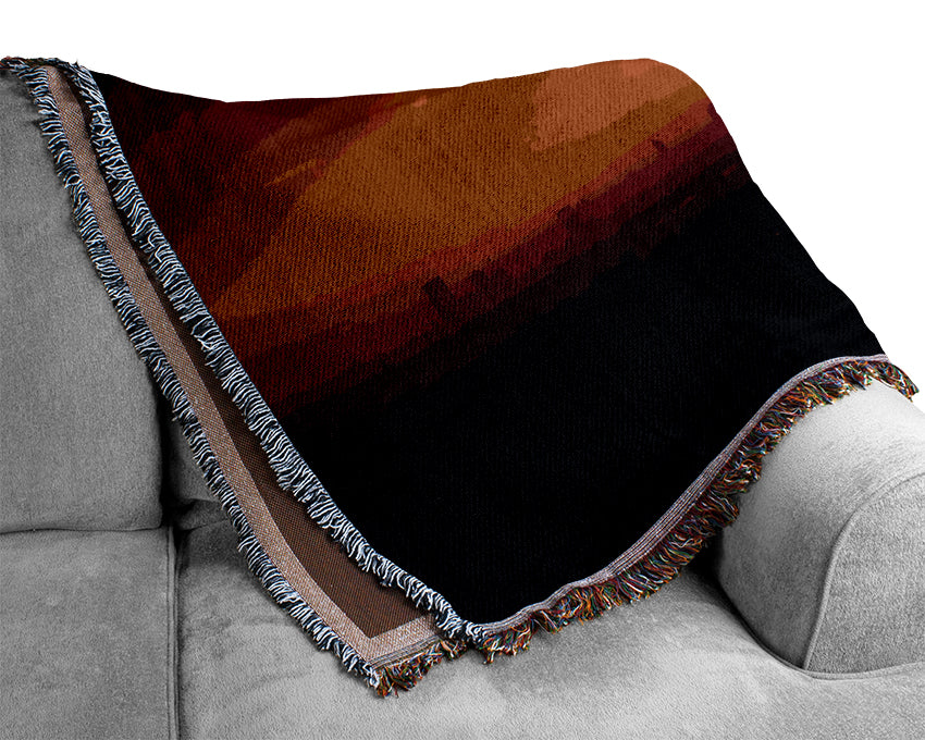 Sunset Over The City Woven Blanket