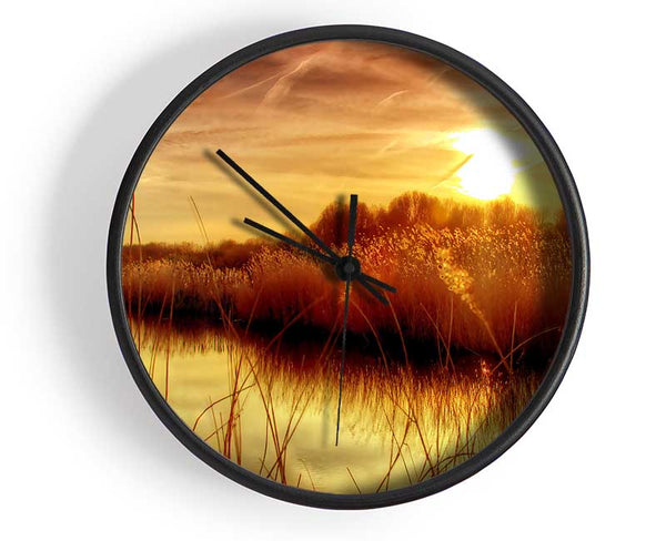 Sunset At Bieslandse Forest Clock - Wallart-Direct UK