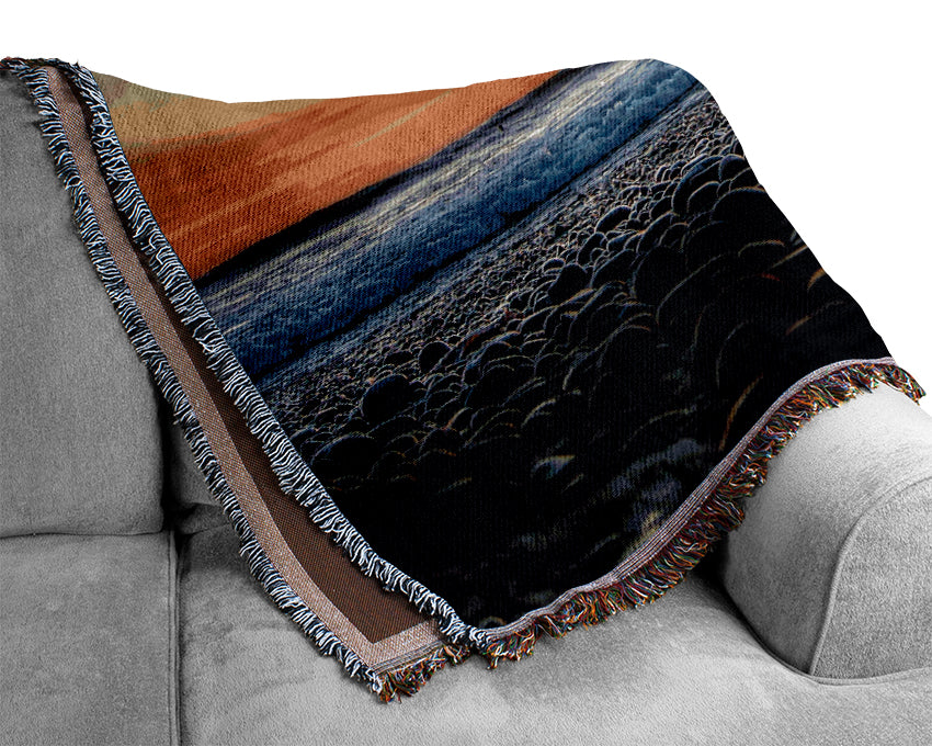Stones On The Beach Woven Blanket