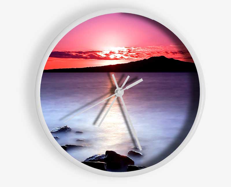 Sunset On The Tranquil Ocean Clock - Wallart-Direct UK