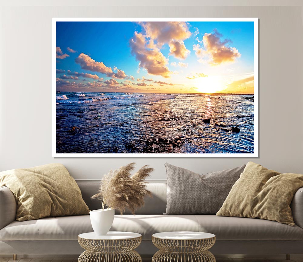 Clouds In The Sunset Sky Print Poster Wall Art
