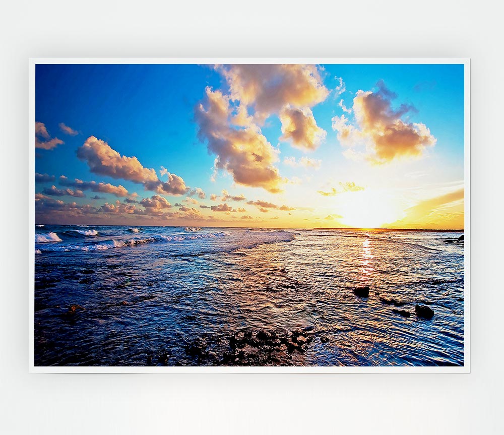 Clouds In The Sunset Sky Print Poster Wall Art