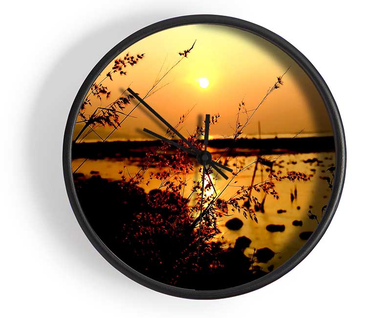 Sunset Ocean Down Clock - Wallart-Direct UK