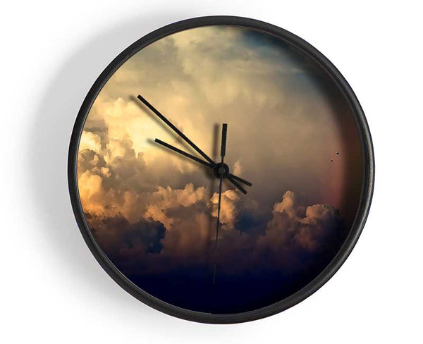 Storm Clouds And Rainbow Clock - Wallart-Direct UK