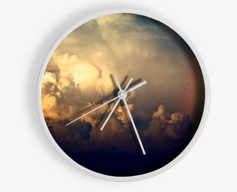 Storm Clouds And Rainbow Clock - Wallart-Direct UK