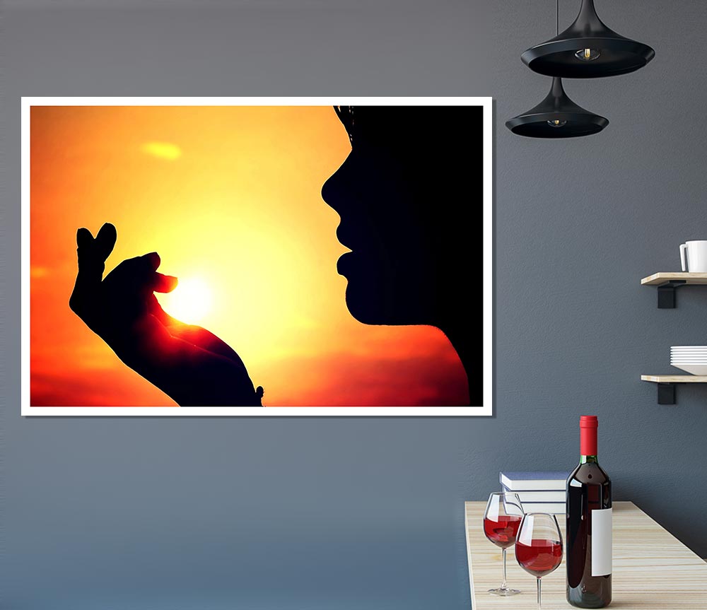 The Sun In Her Palm Print Poster Wall Art