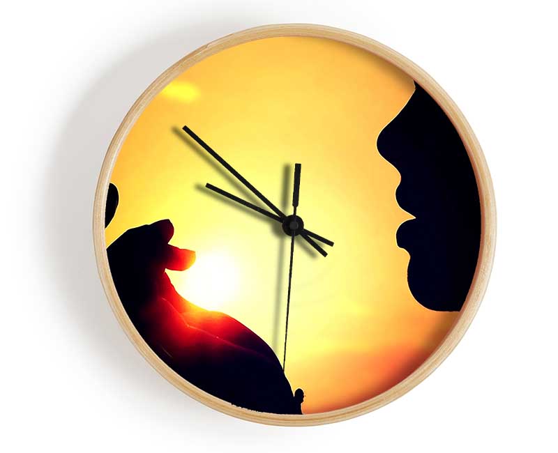 The Sun In Her Palm Clock - Wallart-Direct UK