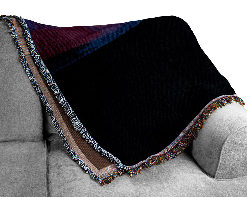 Morning Purple Sunrise Woven Blanket