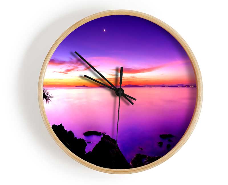 Sunset Moon Clock - Wallart-Direct UK