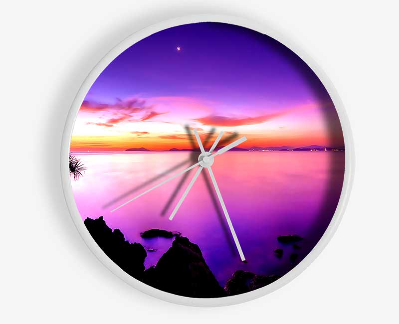 Sunset Moon Clock - Wallart-Direct UK