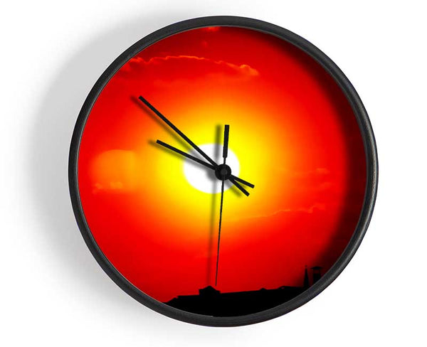 The Energy Of The Red Sun Clock - Wallart-Direct UK