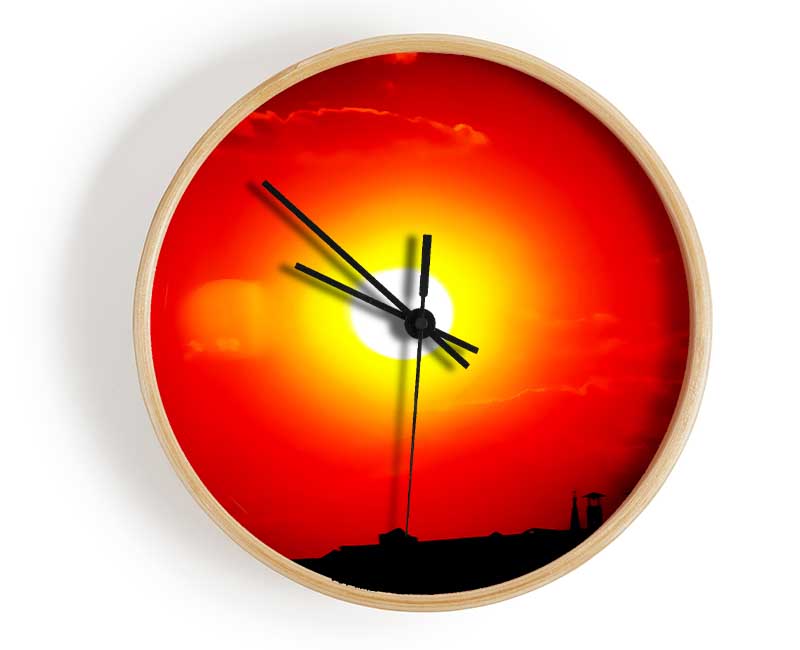The Energy Of The Red Sun Clock - Wallart-Direct UK