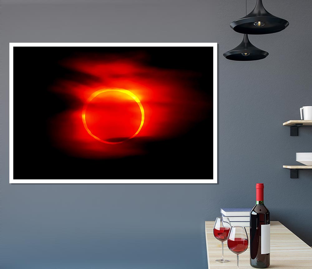 Total Eclipse Red Print Poster Wall Art