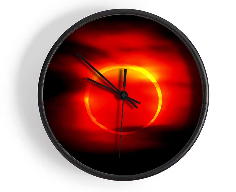 Total Eclipse Red Clock - Wallart-Direct UK
