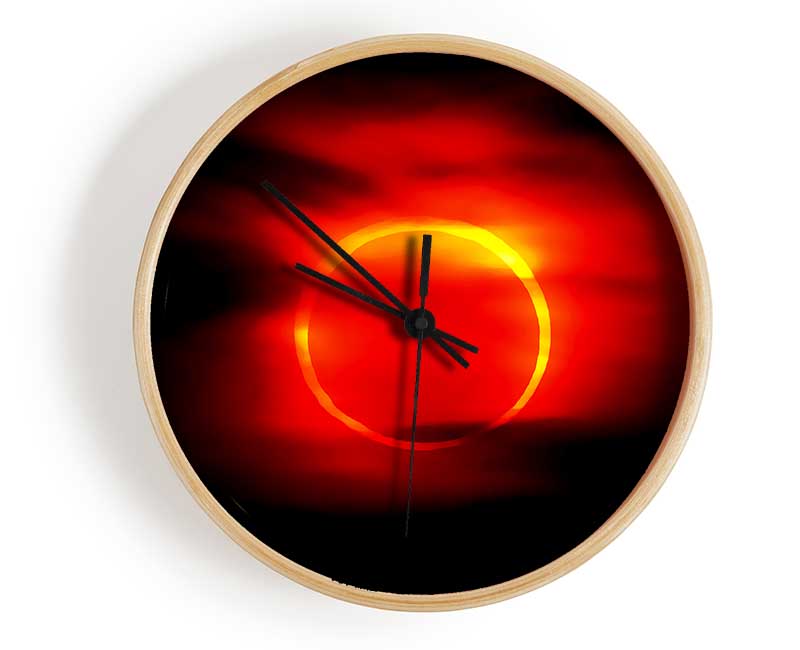 Total Eclipse Red Clock - Wallart-Direct UK