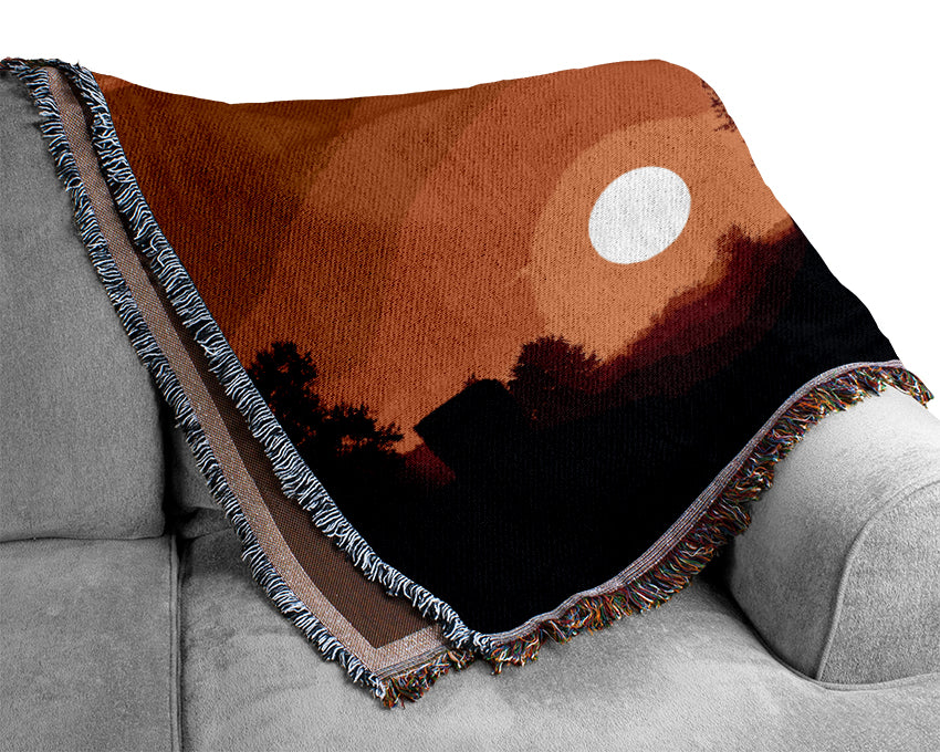 Orange Tree Horizon Woven Blanket
