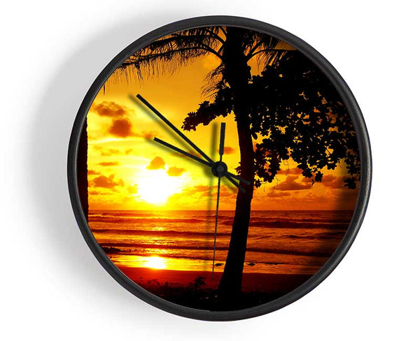 Sun Reflections Over The Beach Clock - Wallart-Direct UK