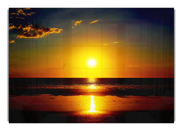 Durchdringende gelbe Sonnenreflexionen