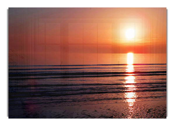 Pfirsichfarbene Sonnenreflexion