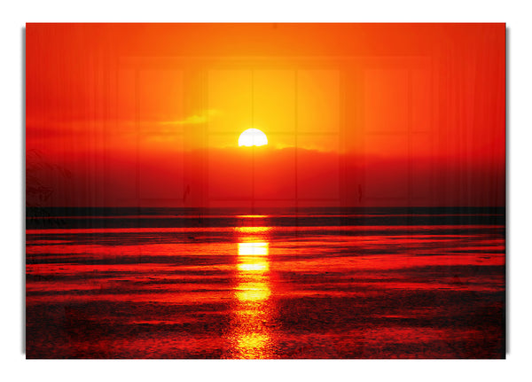 Reflexionen der Sonne in der Abenddämmerung