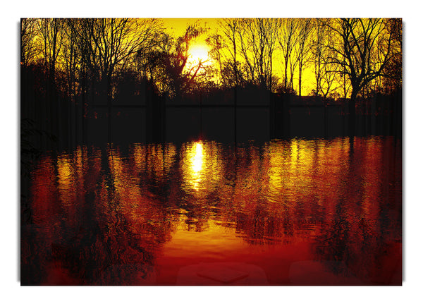 Ockerfarbene Seereflexionen bei Sonnenuntergang